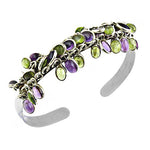Load image into Gallery viewer, 925 Silver Amethyst &amp; Peridot Cuff Bracelet for Women | Gift
