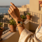 Load image into Gallery viewer, Raw Stone Cuff Bracelet in gold plating Finish for Women | Gemstone Jewelry
