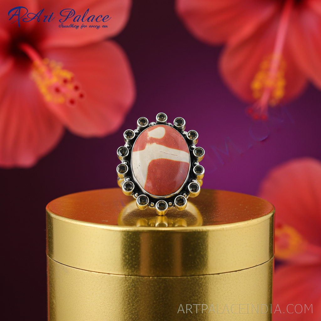 925 Silver Jasper Gemstone Ring for Women | Gift Jewelry