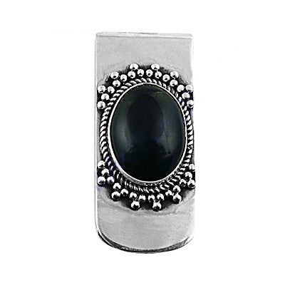 925 Silver Onyx Money Clip for Men | Gift for Him