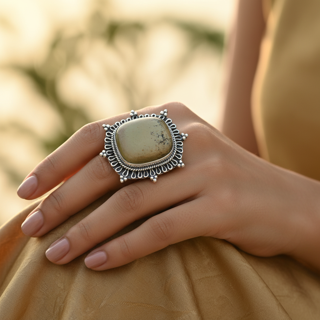 925 Silver Gemstone Ring for Women | Statement Jewelry
