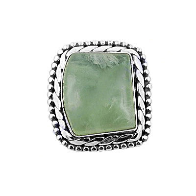 925 Silver Prehnite Ring for Women | Gemstone Jewelry
