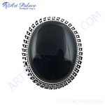 Load image into Gallery viewer, Sterling silver statement ring featuring a large oval black onyx gemstone center
