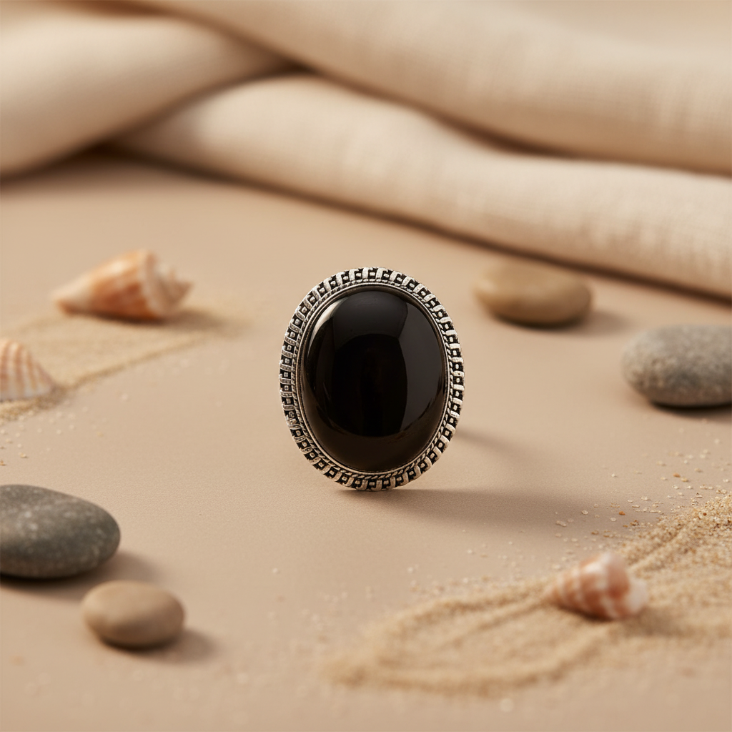 925 Silver Onyx Ring for Women | Statement Jewelry