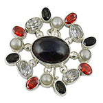 Load image into Gallery viewer, 925 Silver Gemstone Brooch Pin for Women | Statement Jewelry
