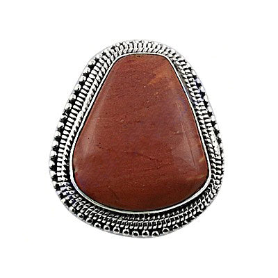 Silver Red Jasper Ring for Women | Statement Gemstone Jewelry