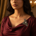 Load image into Gallery viewer, 925 Silver Marcasite Brooch | Art Deco Jewelry for Women
