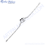 将图像加载到图库查看器中， 925 sterling silver bracelet with sparkling cubic zirconia stones, delicate chain design for women.
