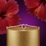 Load image into Gallery viewer, Tobillera de plata con piedras preciosas rojas | Joyería delicada para mujer
