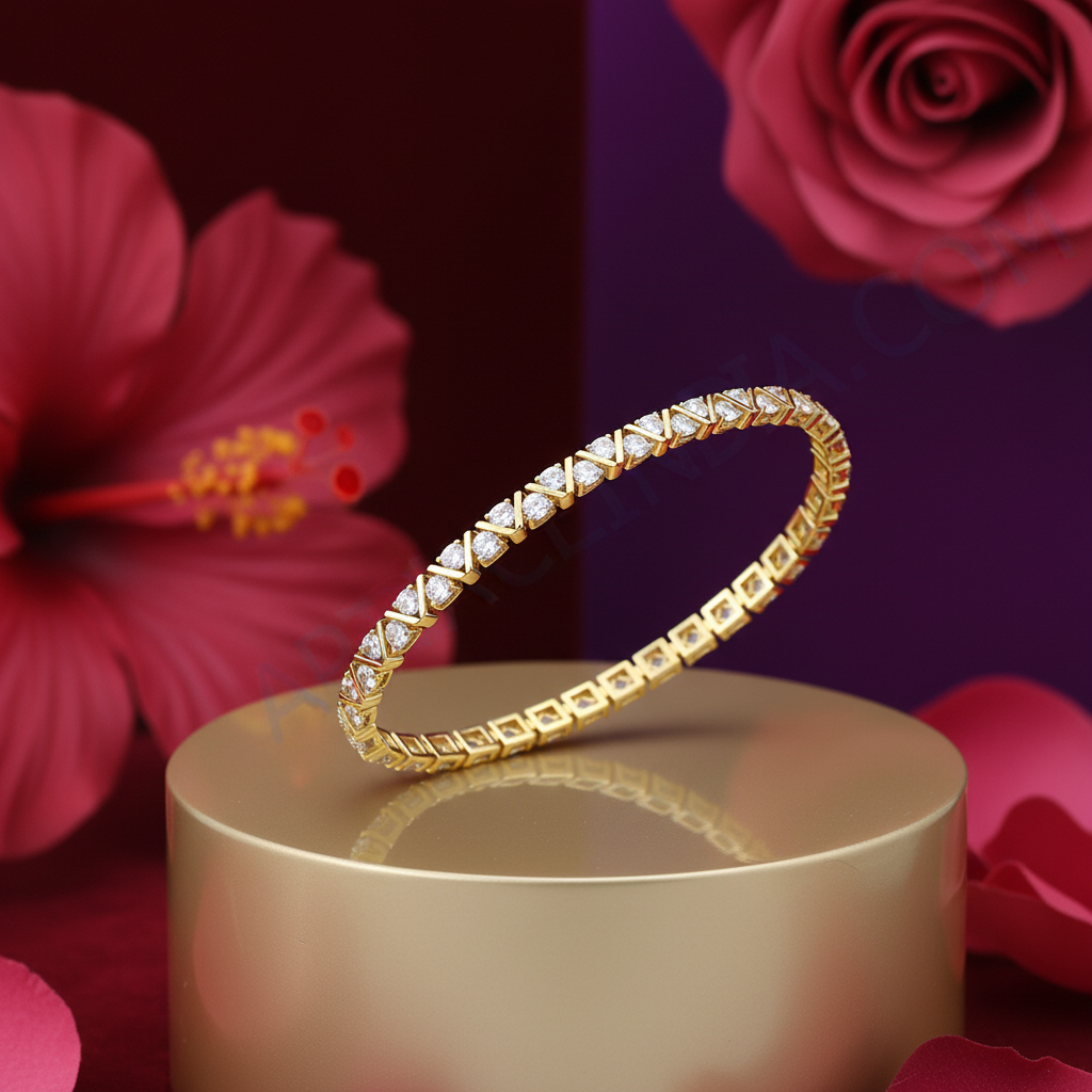gold plating Diamond Tennis Bracelet for Women | Wedding Gift
