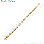 Load image into Gallery viewer, gold plating tennis bracelet with sparkling diamonds. A luxury piece of jewelry.
