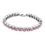 Load image into Gallery viewer, Silver Pink Gemstone Bracelet for Women | Daily Wear Gift
