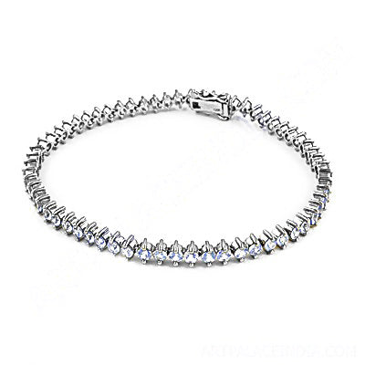 Silver Bracelet with White Gemstones for Women | Tennis Bracelet