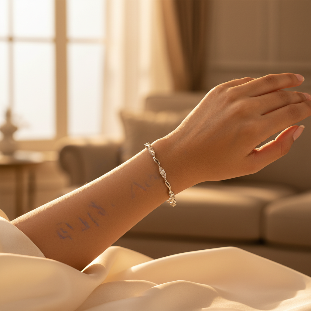 Pulsera de plata con circonitas cúbicas para mujer | regalo de fiesta