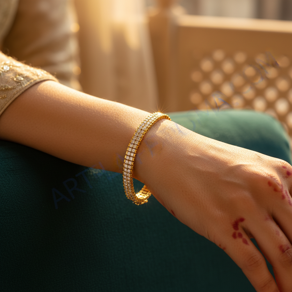 女士金色水晶手链 | 派对佩戴 | 礼物