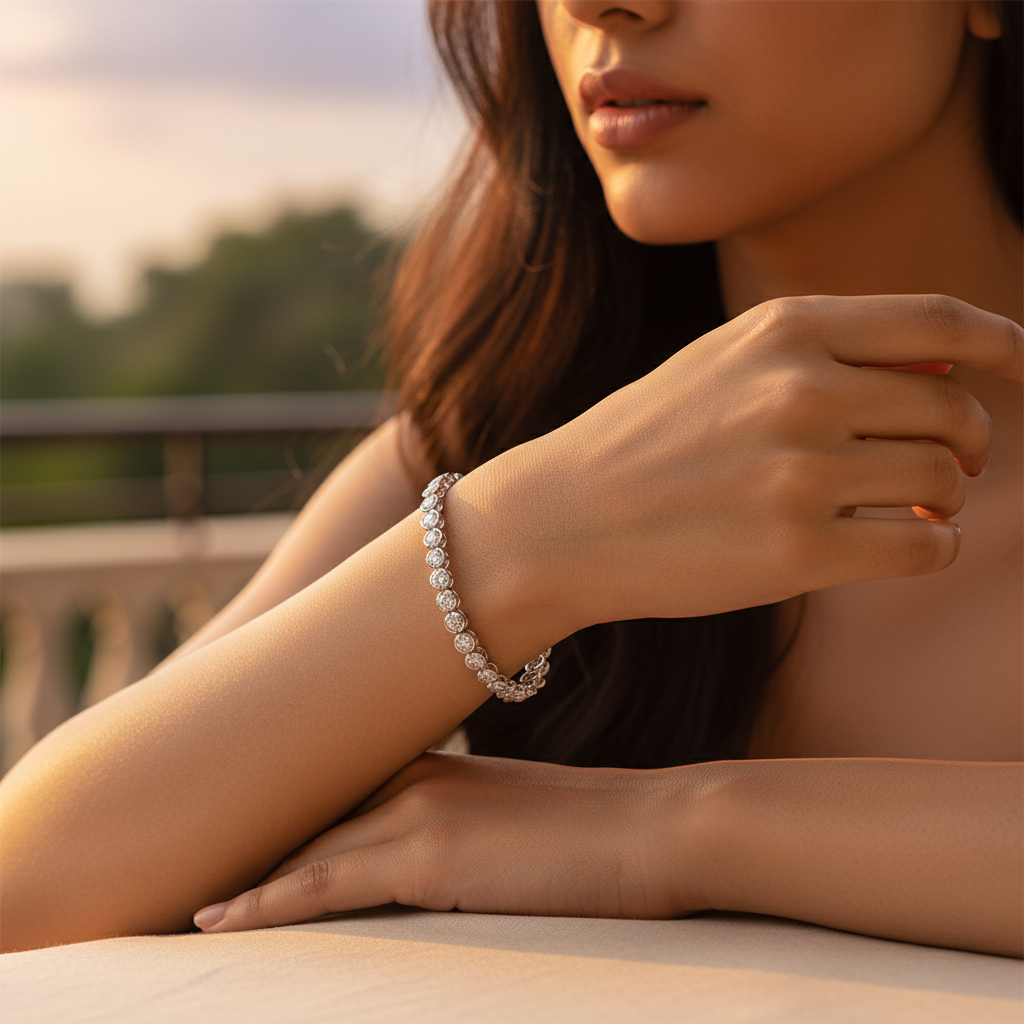 Pulsera de tenis de plata 925 con circonitas cúbicas para mujer | regalo