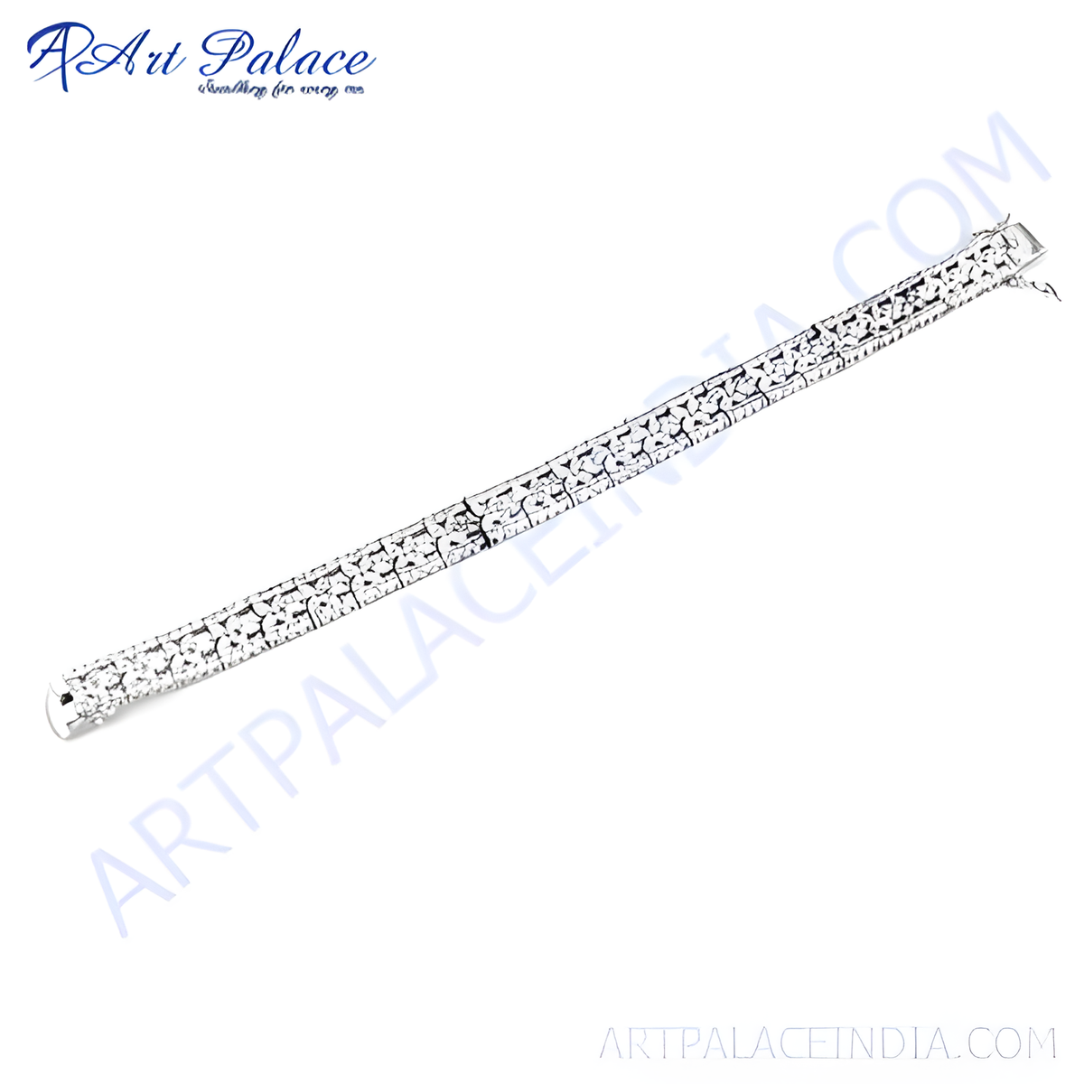 925 sterling silver filigree bracelet, white silver, delicate chain, women's jewelry