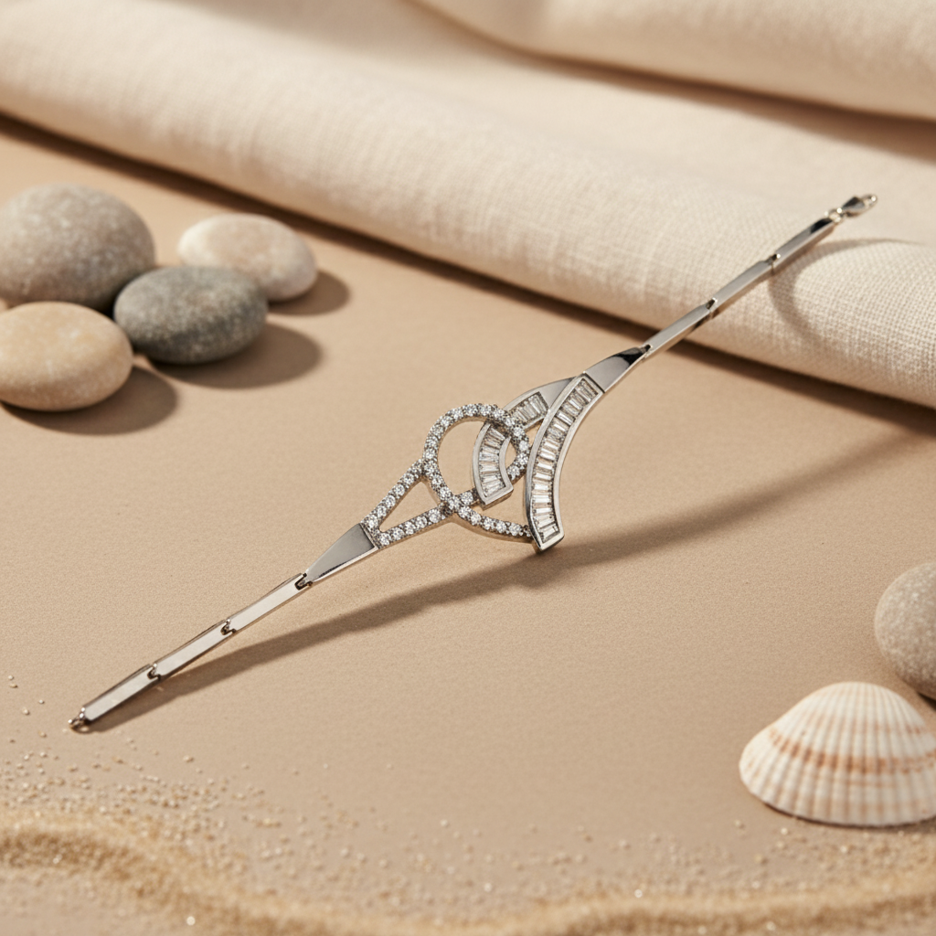Silver Diamond Bracelet for Women | Elegant Jewelry Gift