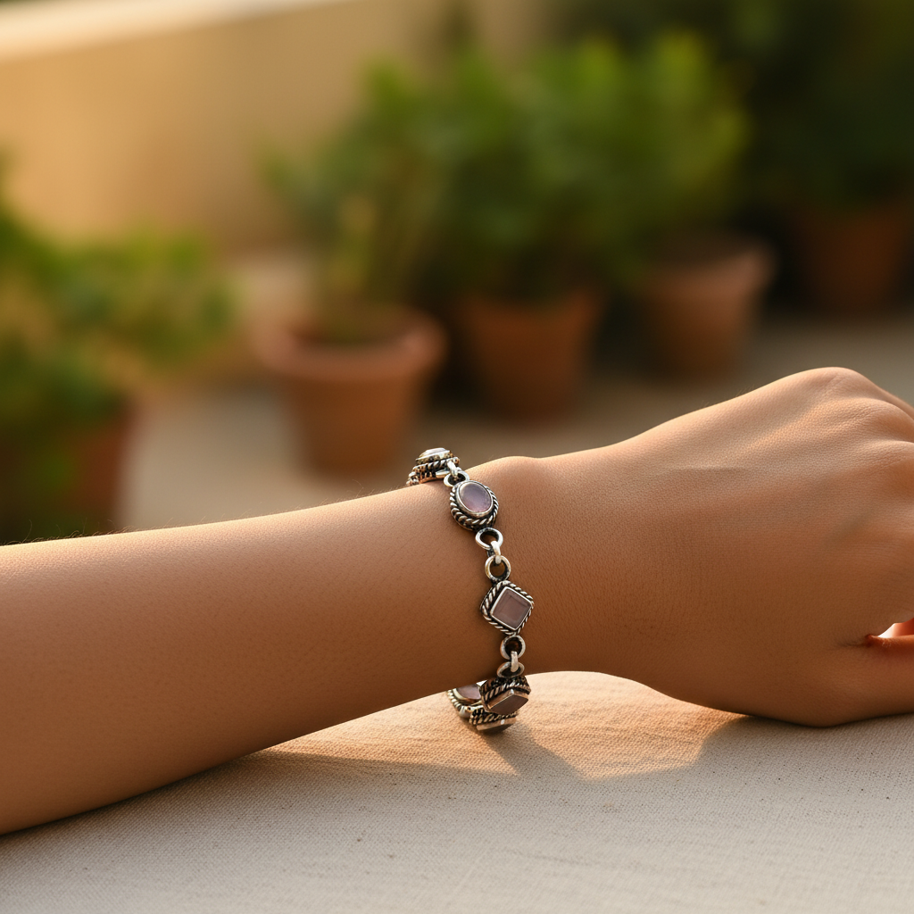 925 Silver Amethyst Bracelet for Women | Sterling Silver Jewelry