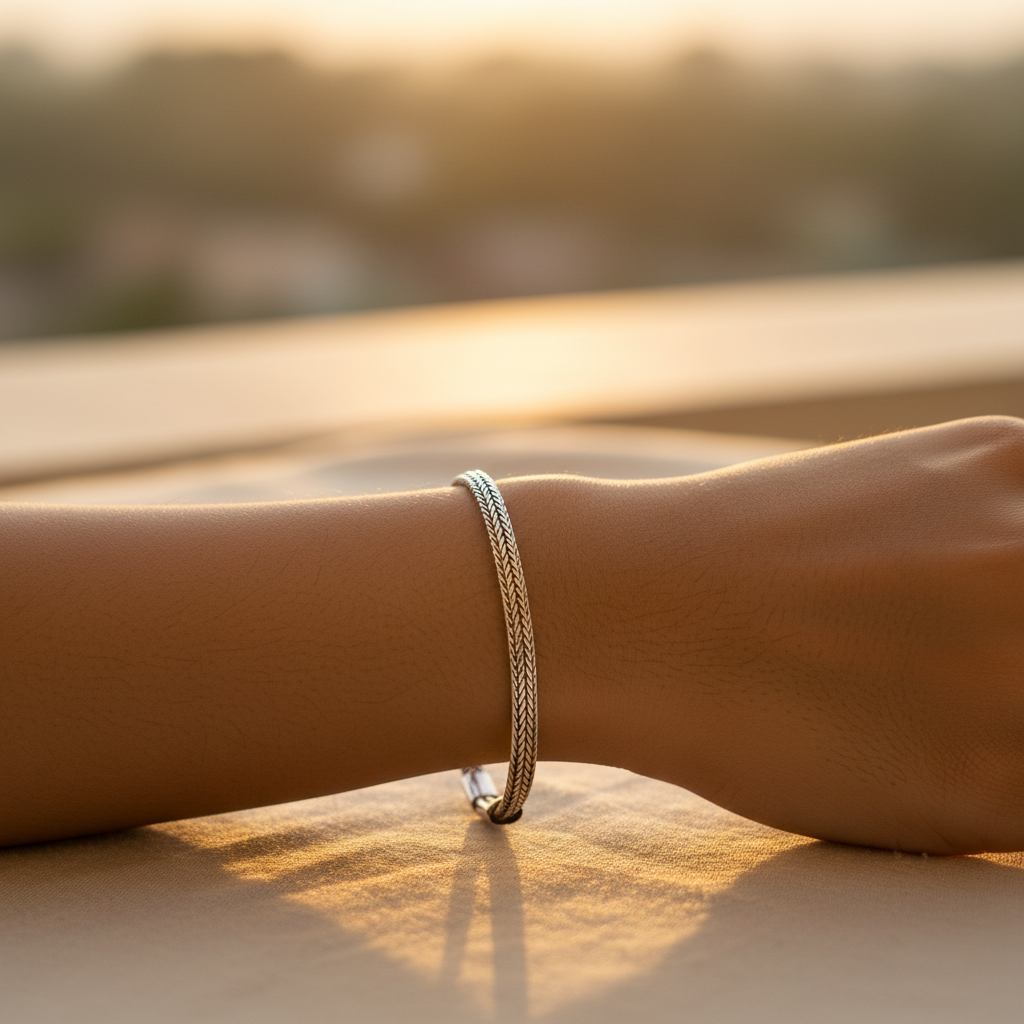 925 sterling silver braided bracelet for women | daily wear