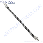 将图像加载到图库查看器中， 925 sterling silver braided chain bracelet for men and women. Daily wear jewelry.
