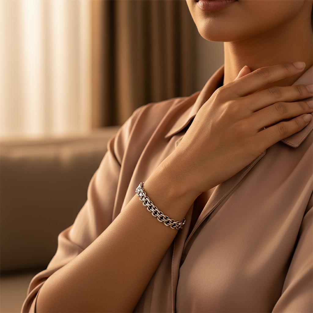 925 Sterling Silver Star Chain Bracelet | Men's Jewelry