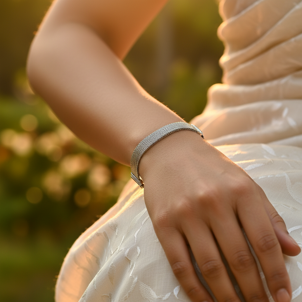 Pulsera de malla de plata 925 para mujer | Regalo de joyería fina