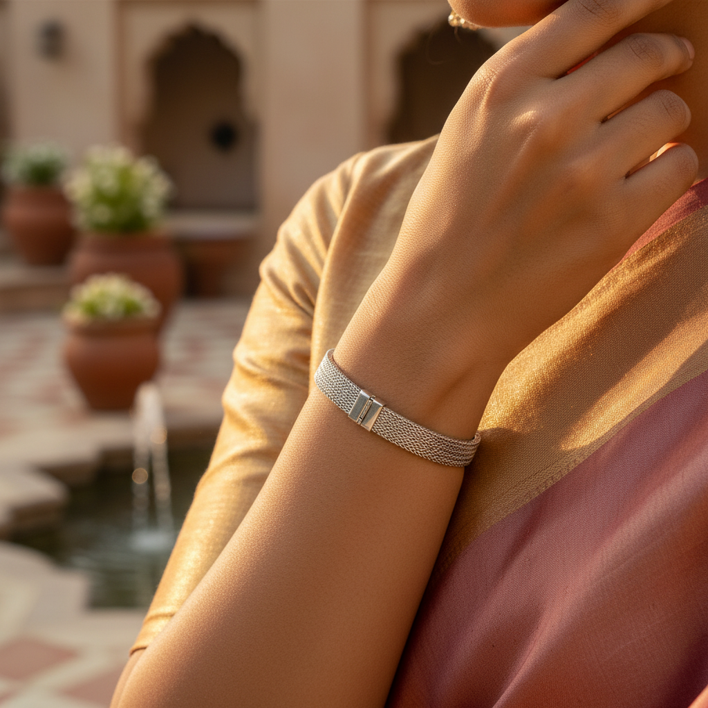925 Silver Mesh Bracelet for Women | Fine Jewelry Gift