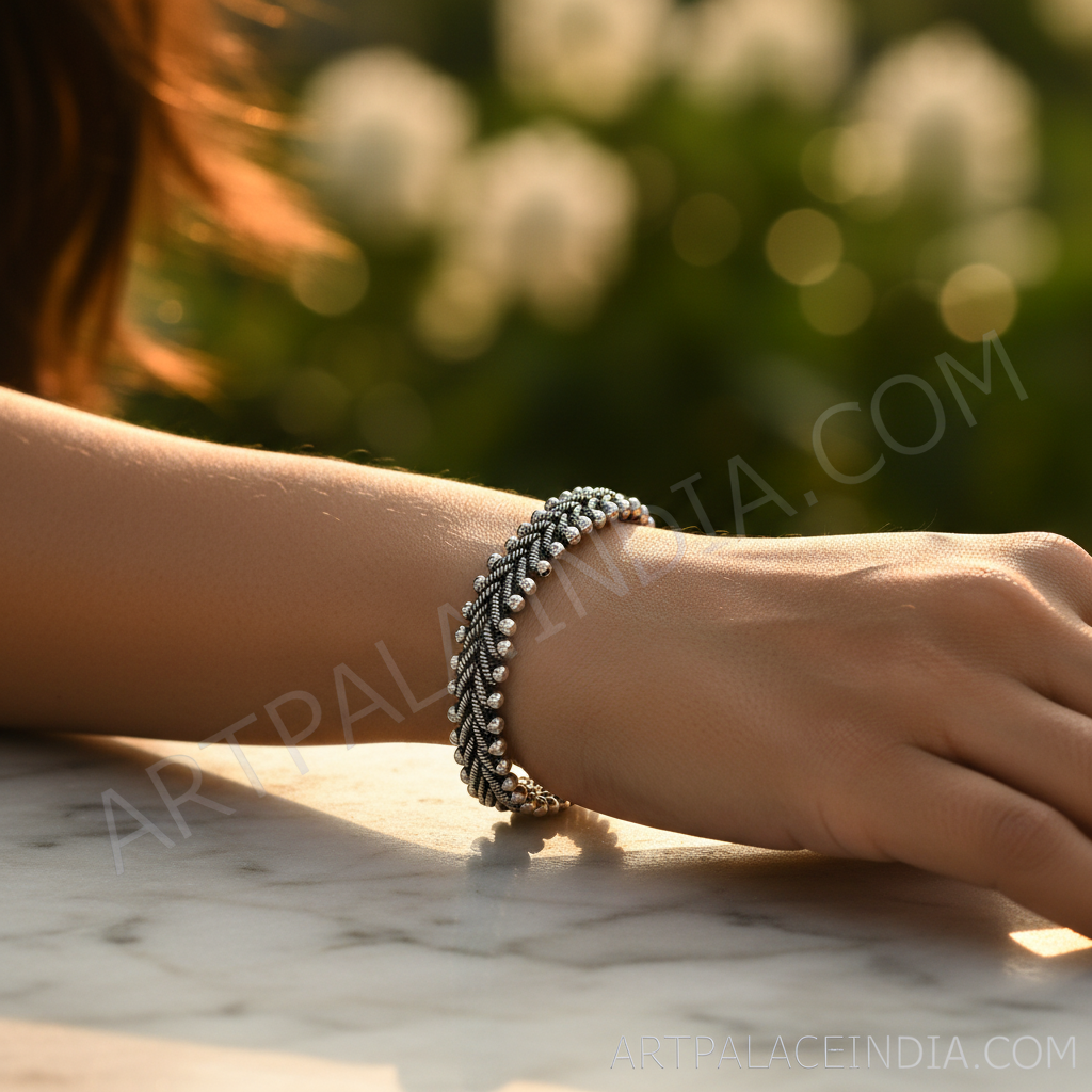 925纯银编织脚链，女士款 | 日常佩戴饰品