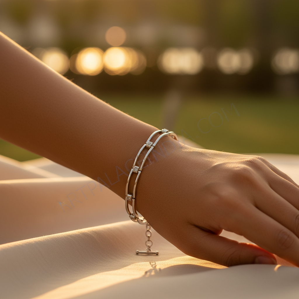 Silver Rectangle Link Bracelet | Women's Fashion Jewelry