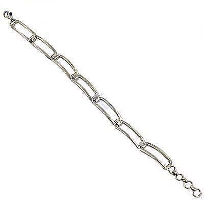 Silver Rectangle Link Bracelet | Women's Fashion Jewelry