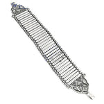 Load image into Gallery viewer, Silver Rectangular Link Bracelet | Art Deco Design for Women
