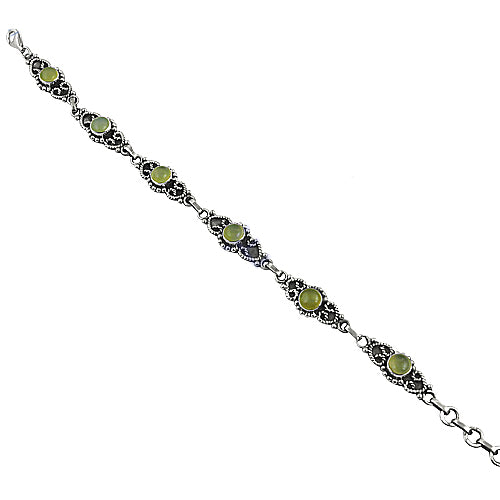 925 Silver Green Stone Bracelet for Women | Fashion Jewelry
