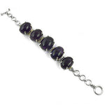 Load image into Gallery viewer, Silver Amethyst Bracelet for Women | Oval Stone Jewelry
