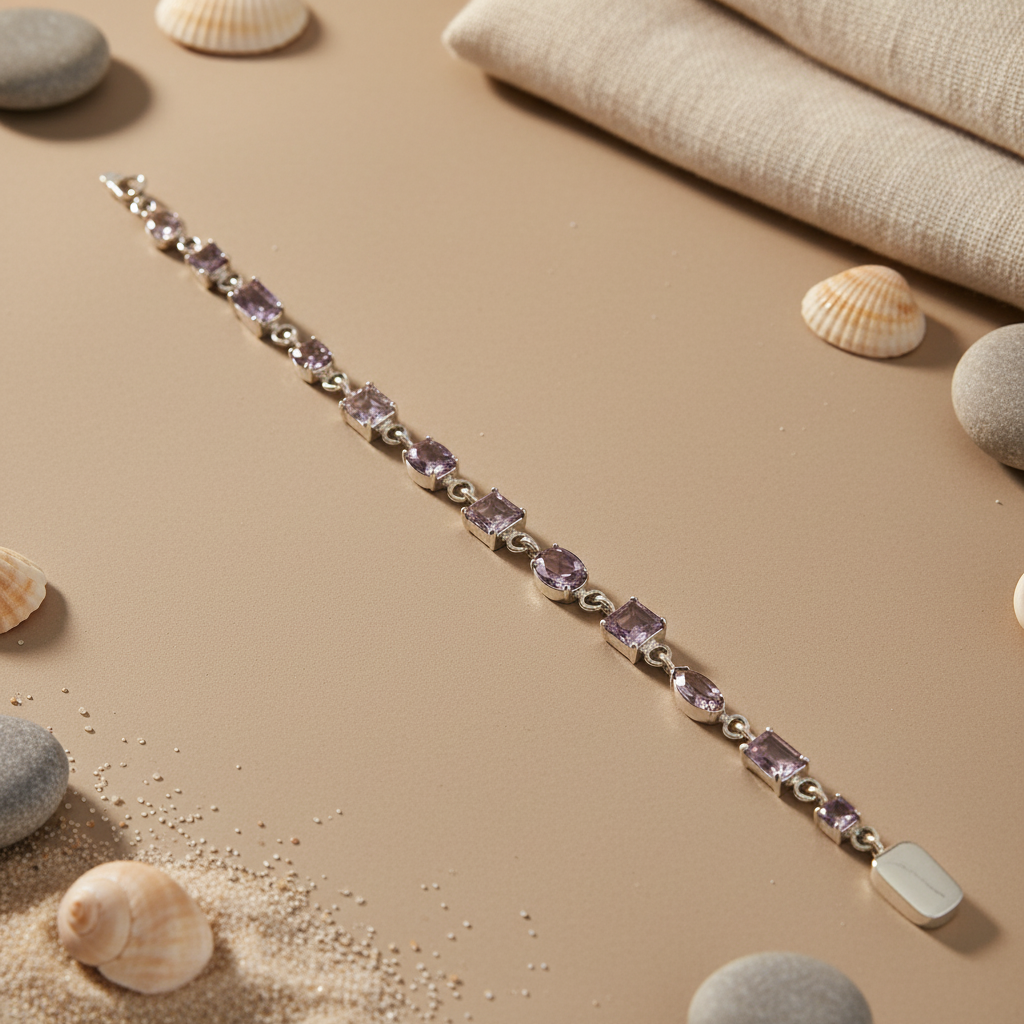 925 Silver Amethyst Bracelet for Women | Luxury Jewelry