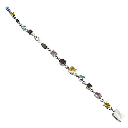 925 Silver Multi-Gemstone Bracelet for Women | Daily Wear