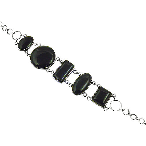 925 Silver Onyx Stone Bracelet | Women's Jewelry Gift