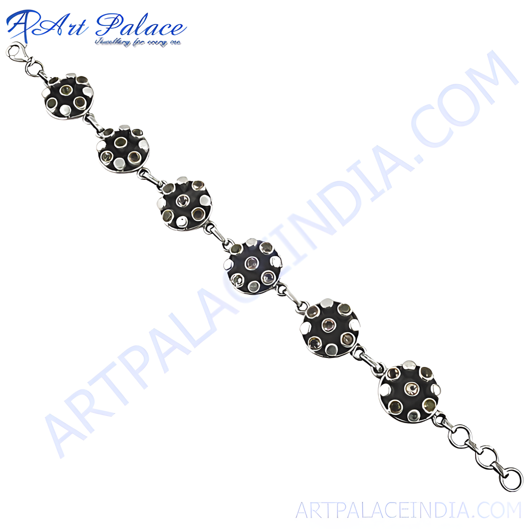 925 sterling silver cubic zirconia bracelet featuring a chain design