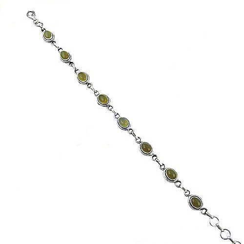 925 Silver Green Stone Bracelet for Women | Daily Wear Gift