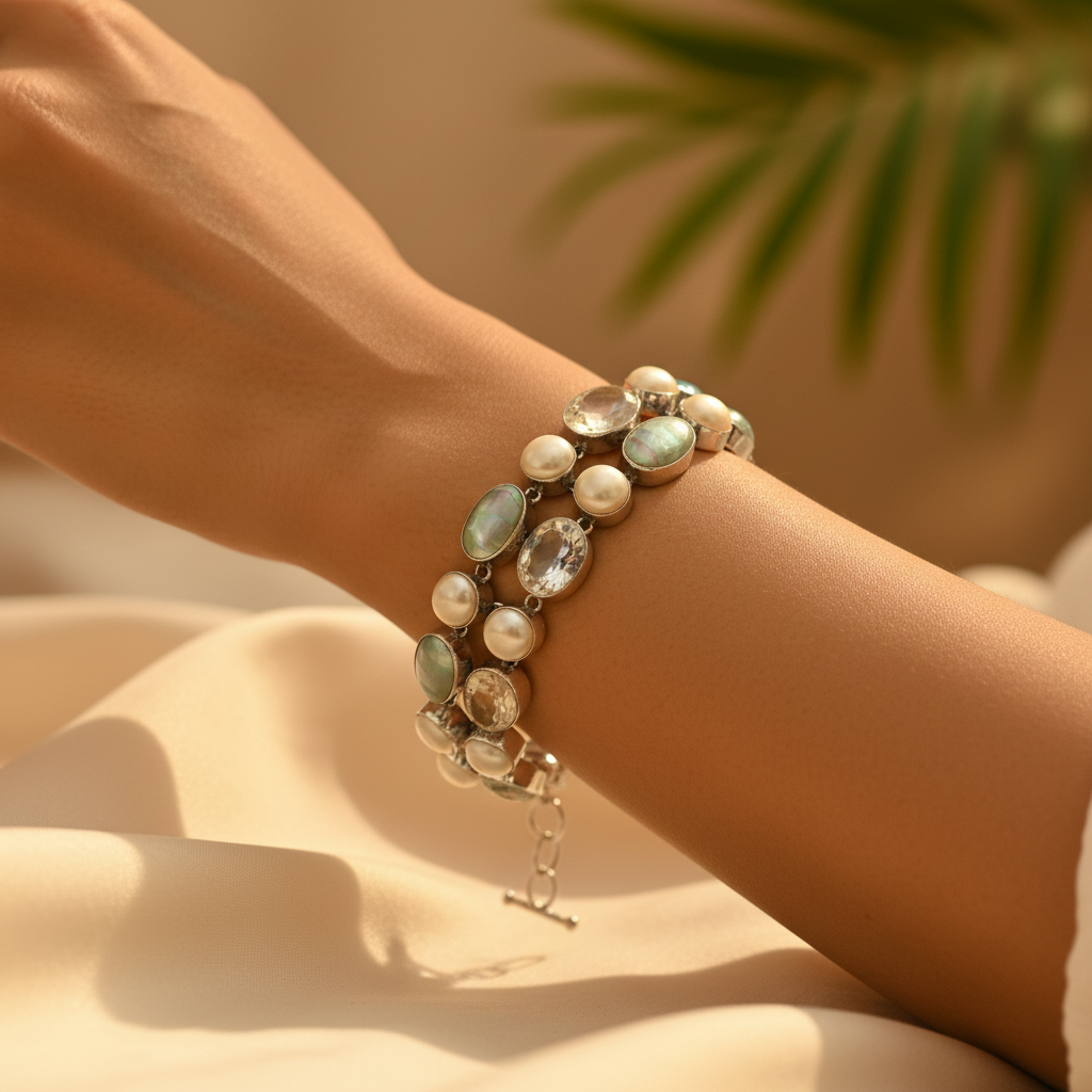 925 silver gemstone bracelet for women | statement jewelry
