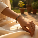 将图像加载到图库查看器中， 女士银色祖母绿切割手链 | 派对佩戴礼物
