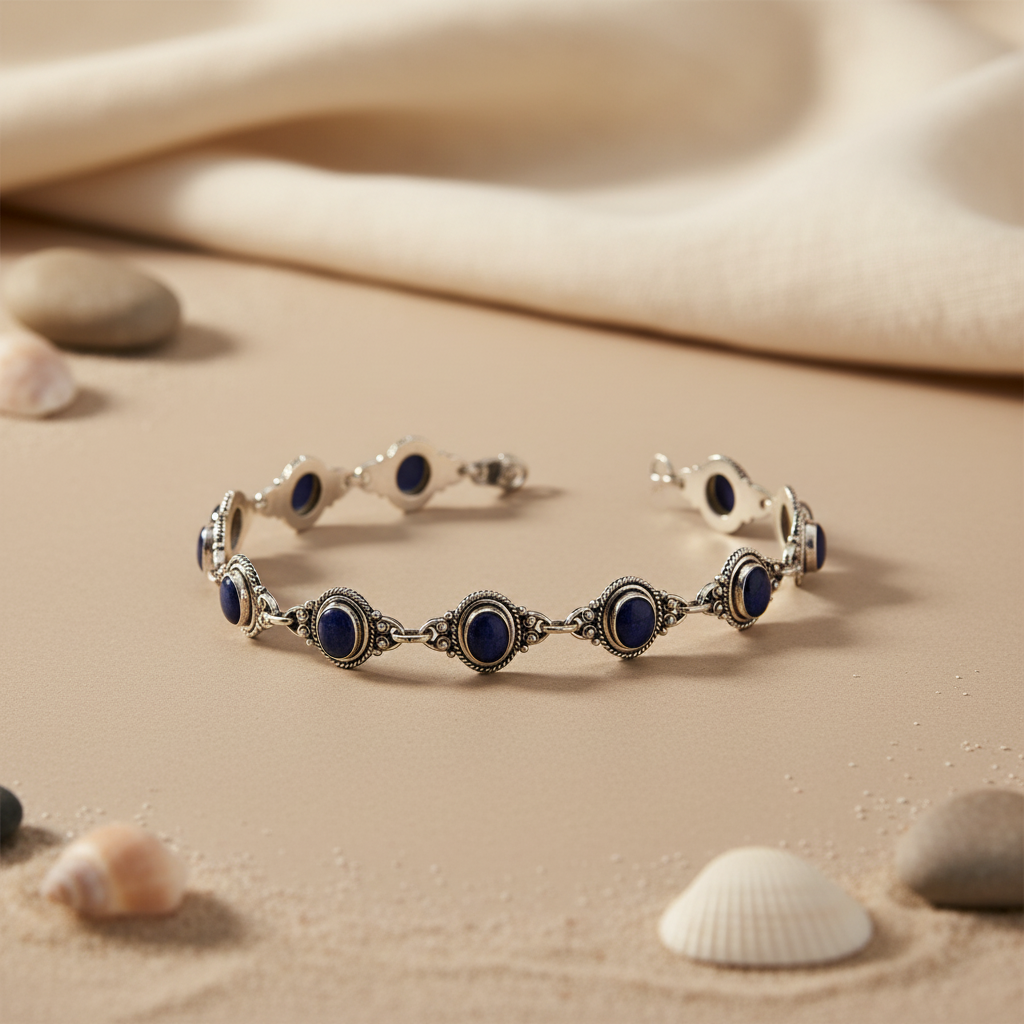 925 Silver Blue Stone Bracelet for Women | Silver Jewelry