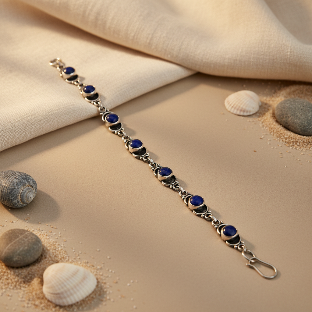 925 Silver Blue Stone Bracelet for Women | Daily Wear Jewelry