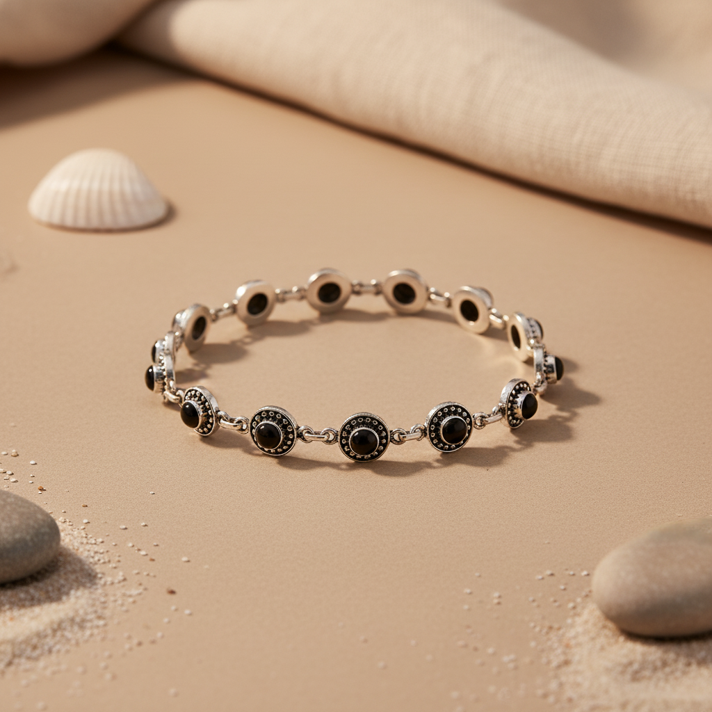 925 Silver Black Onyx Bracelet for Women | Statement Jewelry