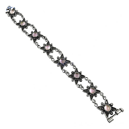 925 Silver Rose Quartz Bracelet for Women | Statement Jewelry