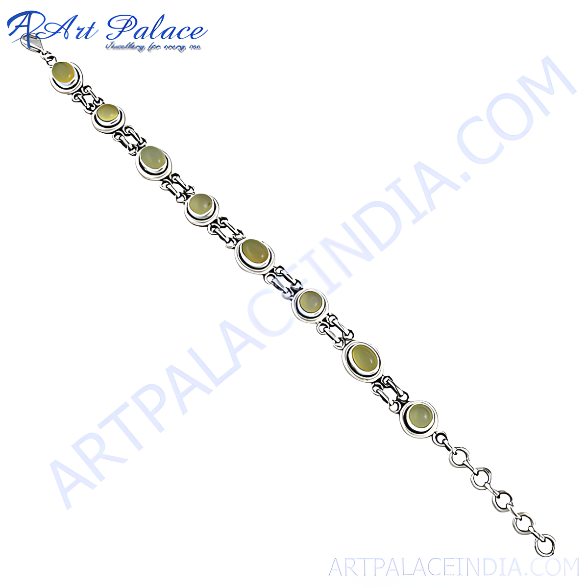 Sterling silver bracelet featuring green gemstones, perfect for women's fashion jewelry and daily wear