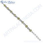 将图像加载到图库查看器中， Sterling silver bracelet featuring green gemstones, perfect for women&#39;s fashion jewelry and daily wear
