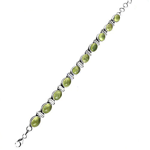 925 Silver Peridot Bracelet for Women | Green Gemstone Jewelry