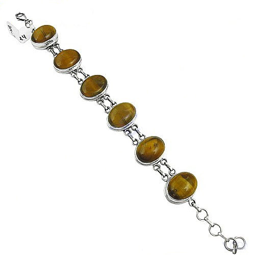 925 Silver Tiger Eye Bracelet for Women | Statement Jewelry