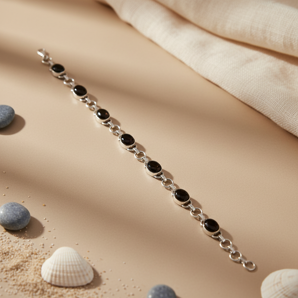 925 Silver Onyx Stone Bracelet for Women | Classic Jewelry